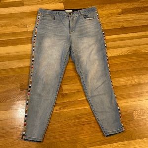 KNOX ROSE size 16 multi color stripe Jean